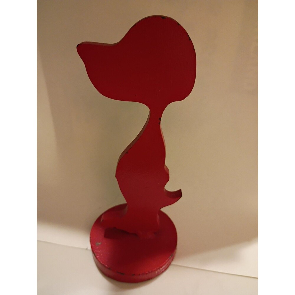 Vtg Unique 1/4 Inch Thick Red Metal Apex 5.5 Inch Tall   Snoopy  Sculpture